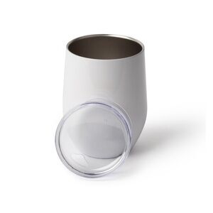 White Sublimation Stainless Steel Wine Stemless Tumbler with Lid (Bulk)